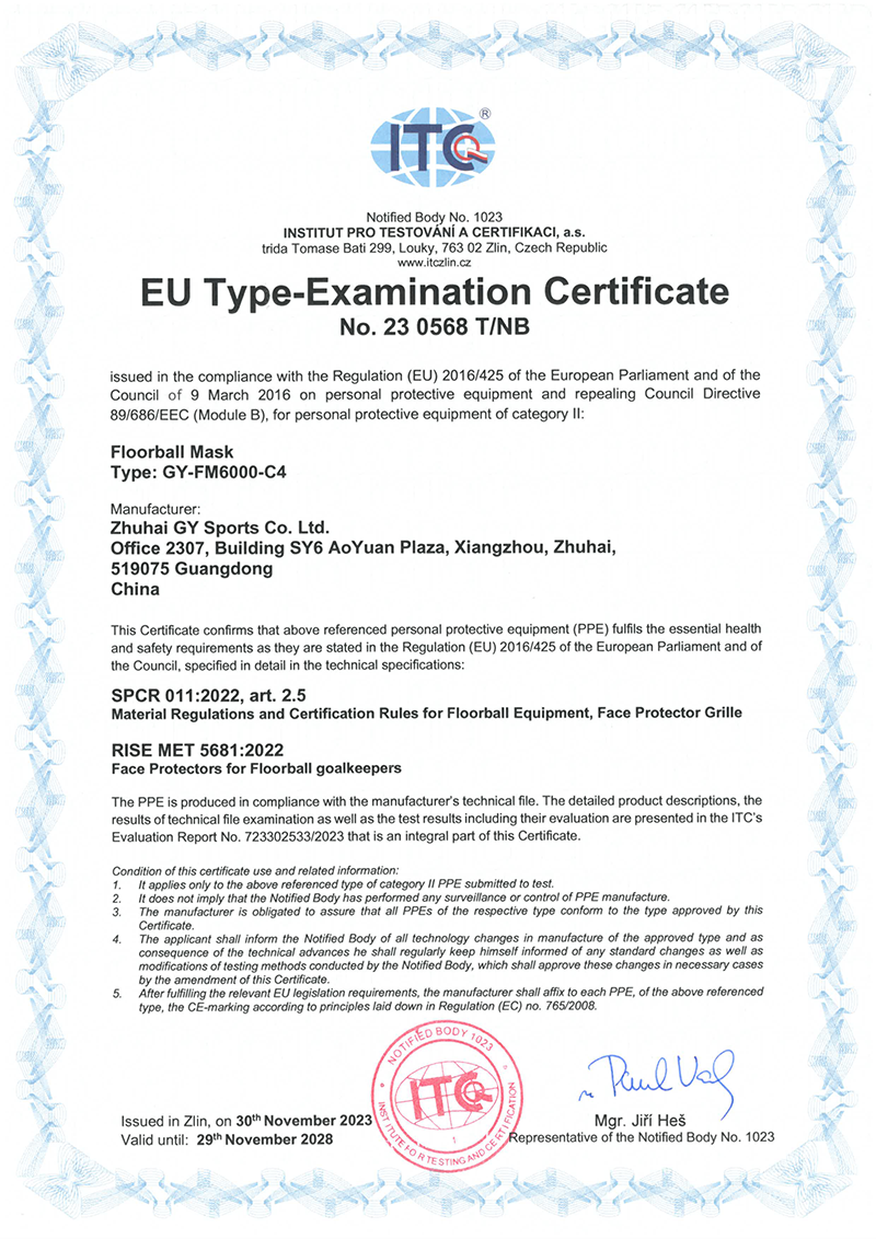 GY-FM6000-C4 CE Certificate Certifikát GY-FM6000-C4 CE