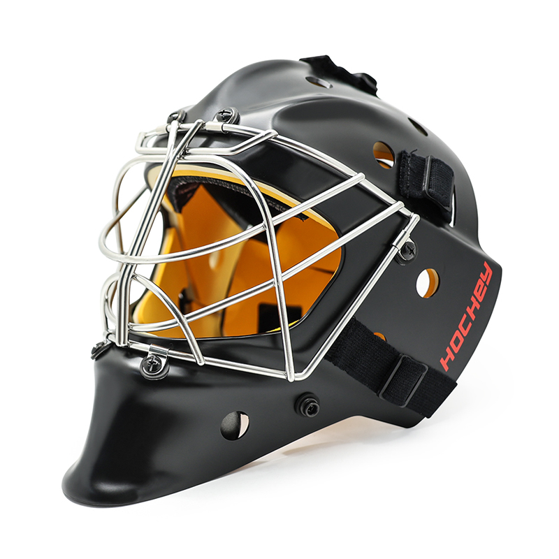 Helma brankáře pro hokej z bílé oceli Helma