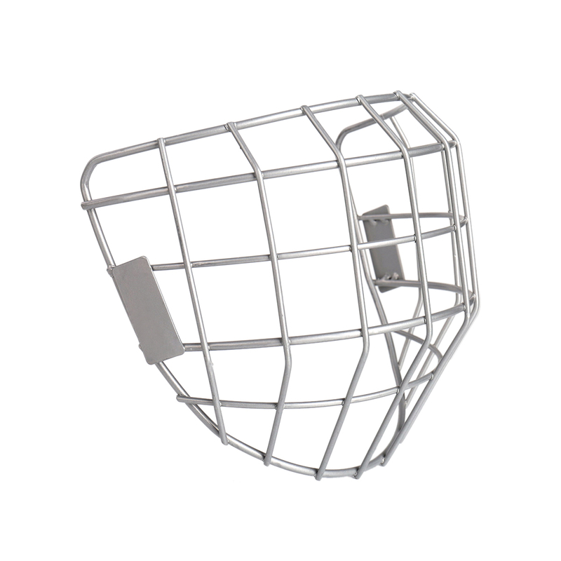 Stříbrná přilba klec na lední hokej s obličejovým štítem