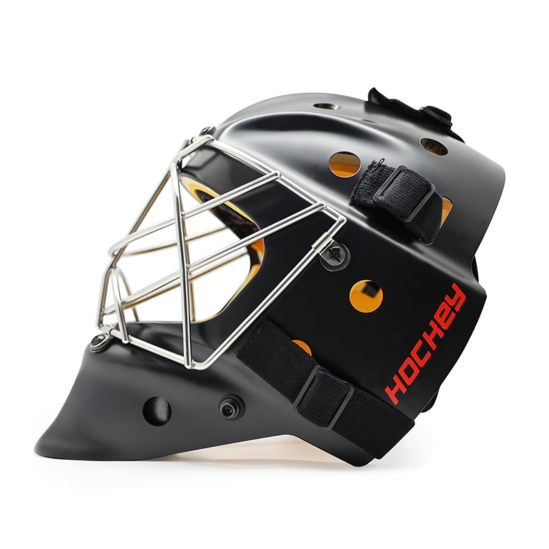 Helma brankáře pro hokej z bílé oceli Helma