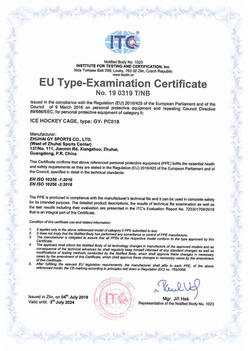 Certifikát CE GY-PC018